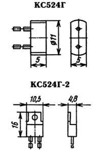 Типы корпуса для стабилитрона КС524