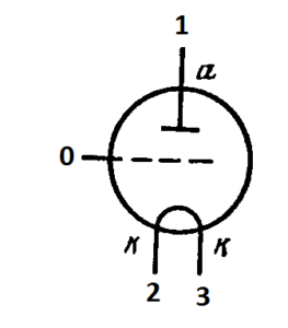 Схема соединения электродов лампы Эм-7