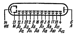 Схема соединения электродов лампы ФЭУ-83