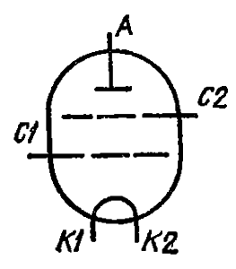 Схема соединения электродов лампы ГК-11