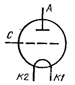 Схема соединения электродов лампы ГК-13А