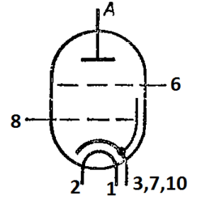 Схема соединения электродов лампы ГП-3