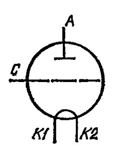 Схема соединения электродов лампы ГУ-10А