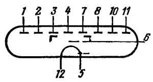 Схема соединения электродов лампы ИВ-22