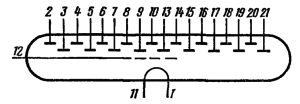 Схема соединения электродов лампы ИВ-4