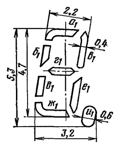 Расположение и условное обозначение анодов-сегментов ИВ-28