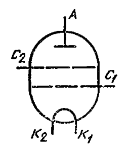Схема соединения электродов лампы ГС-17Б