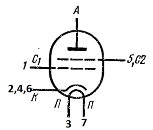 Схема соединения электродов лампы ГУ-82Б