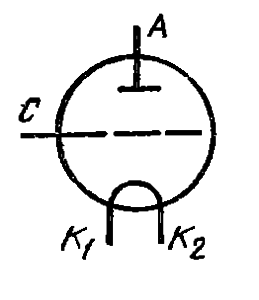 Схема соединения электродов лампы ГИ-38Б