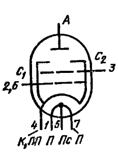 Схема соединения электродов лампы ГМИ-20