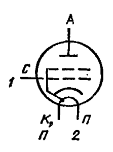 Схема соединения электродов лампы ГМИ-42Б