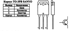 Корпус транзистора 2SC3688 и его обозначение на схеме