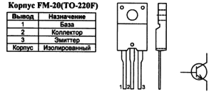 Корпус транзистора 2SC5249 и его обозначение на схеме