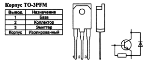 Корпус транзистора 2SC5250 и его обозначение на схеме