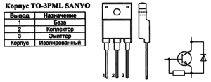 Корпус транзистора 2SD1877 и его обозначение на схеме