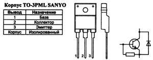Корпус транзистора 2SD1878 и его обозначение на схеме