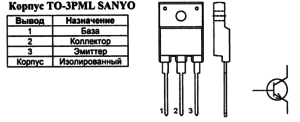 Корпус транзистора 2SD1886 и его обозначение на схеме