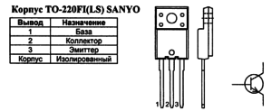 Корпус транзистора 2SD2689LS и его обозначение на схеме