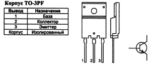 Корпус транзистора FJAF6810 и его обозначение на схеме