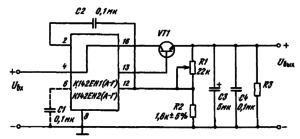 Схемы включения К142ЕН1 (А — Г), К142ЕН2 (А — Г) с внешним транзистором для увеличения выходного тока