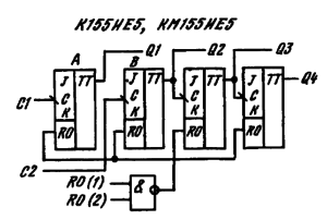 Функциональная схема ИМС К155ИЕ5, КМ155ИЕ5