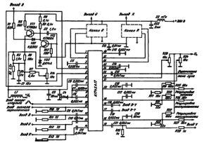 Типовая схема включения ИМС К174ХА17 в качестве формирователя сигналов цветности телевизоров