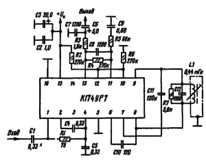 Типовая схема включения микросхемы К174УР7