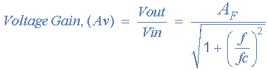 Формула для расчета коэффициента усиления 