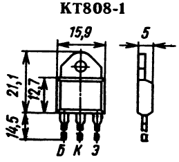 Цоколевка транзистора КТ808-1