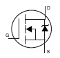 Обозначение, показывающее встроенный обратный p-n переход диода