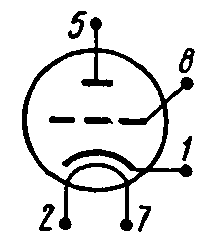 Схема соединения электродов лампы 6С31Б