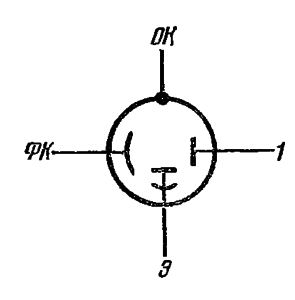Схема соединения электродов лампы ФЭУ-5, ФЭУ-6