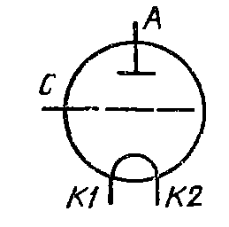 Схема соединения электродов лампы ГК-12А