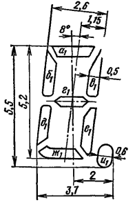 Расположение и условное обозначение анодов-сегментов ИВ-28А