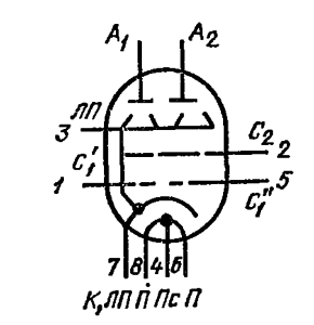 Схема соединения электродов лампы ГУ-18