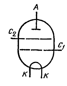 Схема соединения электродов лампы ГУ-36