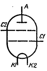 Схема соединения электродов лампы ГУ-47