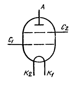Схема соединения электродов лампы ГУ-53