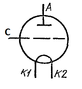 Схема соединения электродов лампы ГУ-59