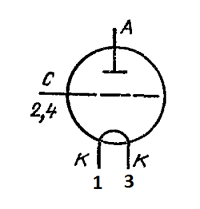 Схема соединения электродов лампы ГУ-89