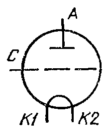 Схема соединения электродов лампы ГИ-12Б