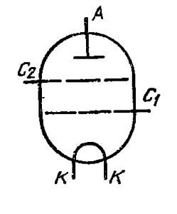 Схема соединения электродов лампы ГИ-34