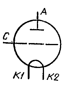 Схема соединения электродов лампы ГИ-5Б