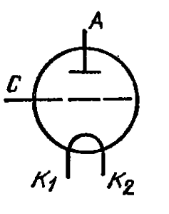 Схема соединения электродов лампы ГИ-37А