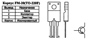 Корпус транзистора 2SC4304 и его обозначение на схеме