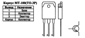 Корпус транзистора 2SC5287 и его обозначение на схеме