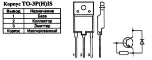 Корпус транзистора 2SD1556 и его обозначение на схеме