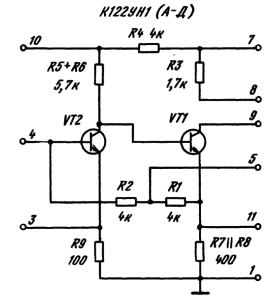 Электрическая схема ИМС К122УН1