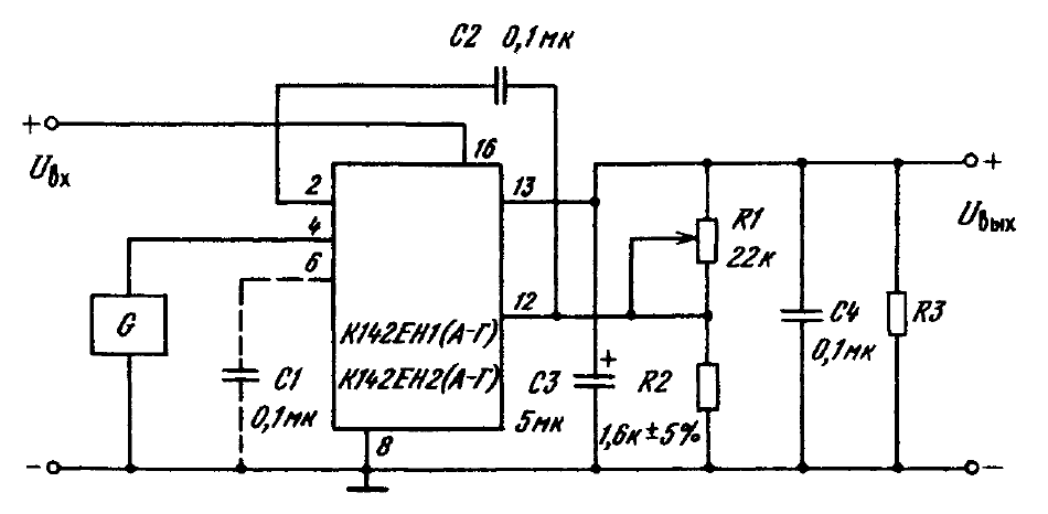 Кр142ен12 схема включения