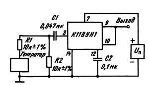 Типовая схема включения ИМС К118УН1